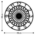 Ceas de perete, Metal Wall Clock 31, Metal, Dimensiune: 48 x 48 cm, Negru
