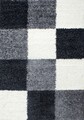 Covor Shaggy Louis, Decorino, 80x150 cm, polipropilena, alb/negru