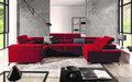 Coltar extensibil dreapta 6 locuri ELTAP, Th-45, Thiago, 342x208x88 cm, lemn/poliester, rosu