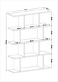 Biblioteca, Colman, Harmon, 90 x 25 x 127.4 cm, pal melaminat, alb/stejar