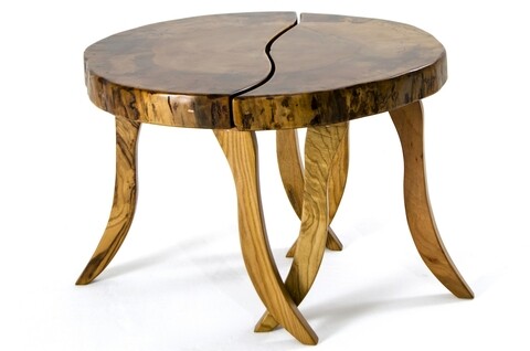 Masuta de cafea, Massive Design, Carmen, 45 x 70 cm, lemn de nuc, maro Masute living