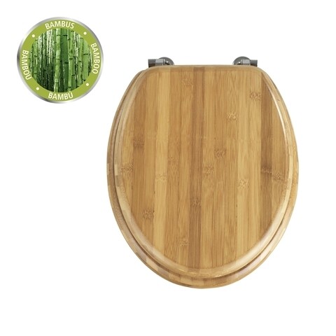 Poza Capac de toaleta, Wenko, Bamboo, 34 x 41 cm, bambus, maro