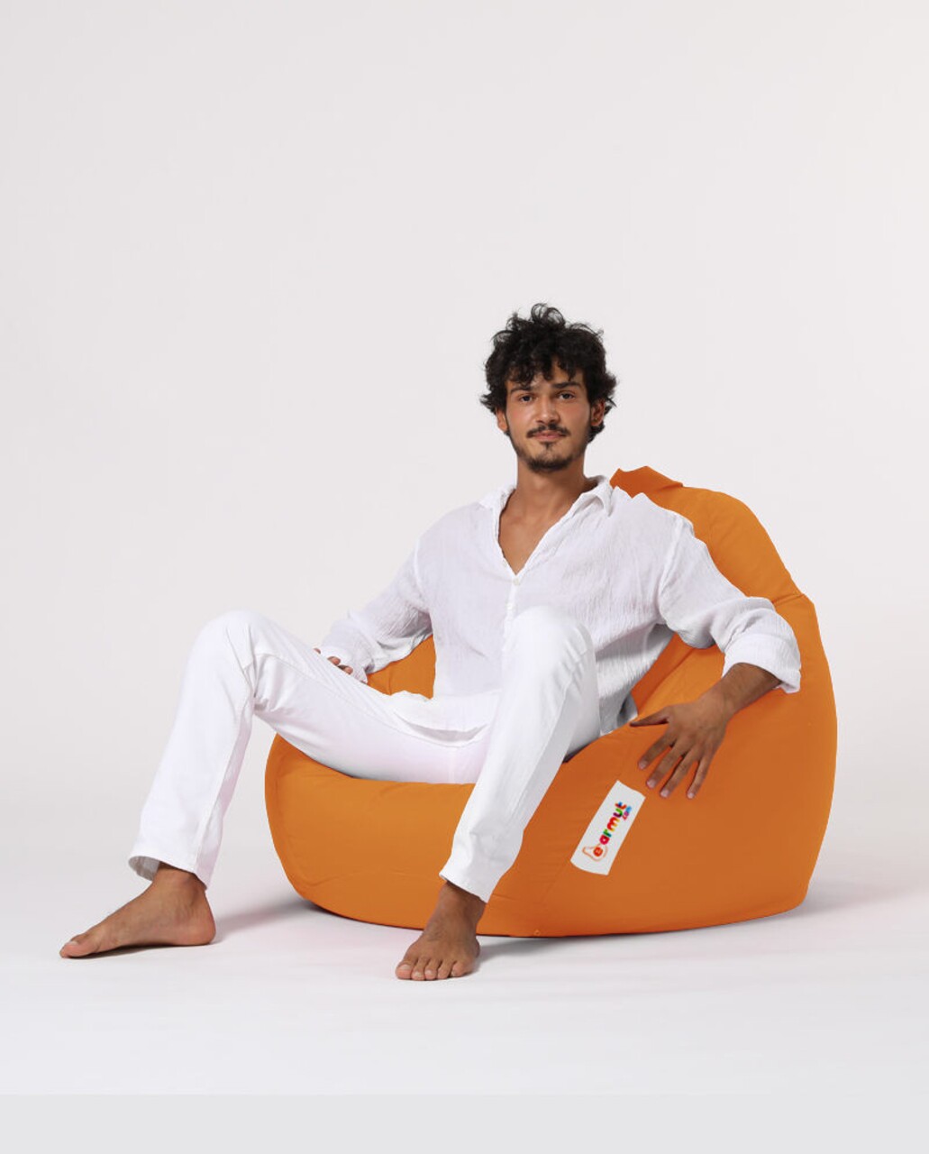 Fotoliu Puf, Bean Bag, Ferndale Premium XXL, 115 X 130 Cm, Poliester Impermeabil, Portocaliu