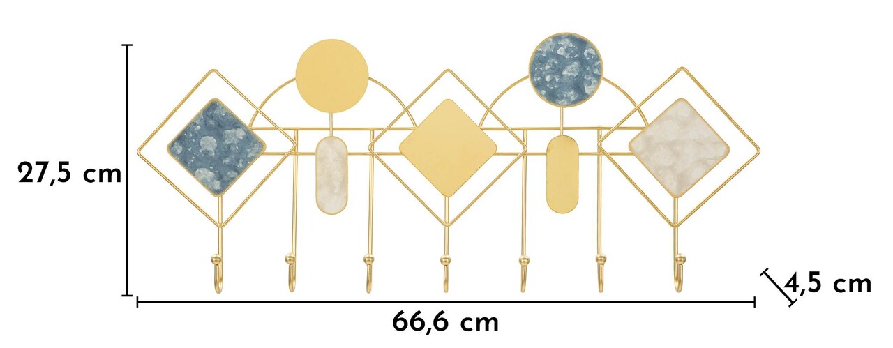 Cuier de perete, Mauro Ferretti, Monday -B, 66.6x4.5x27.5 cm, metal, multicolor - imagine 6