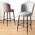 Set scaune  de bar 4 piese, Charlotte, Uras, Metal, Gri/Negru