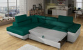 Coltar extensibil stanga 4 locuri, ELTAP, Anton, 272x203x85 cm, lemn/poliester, verde/gri
