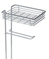 Suport pentru hartie igienica si perie toaleta Roll, Wenko, 16x18x59 cm, metal, argintiu