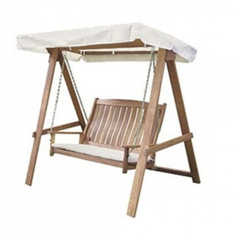 Leagan, DKD Home Decor, 168 x 123 x 165 cm, lemn/poliester, alb/natural Gradina