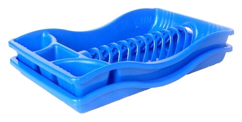 Scurgator de vase cu tava Vanora, 45 x 27 cm, plastic, albastru