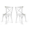 Set scaune 2 piese, Fairfax, Albero19, Lemn , Alb