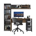 Set birou si biblioteca, Rani, HA125, 120x73 cm, PAL, Nuc / Antracit