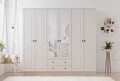 Dulap pentru haine, Rabi, Rb-107, 210x210x52 cm, Alb mat