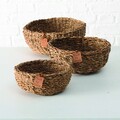 Set 3 cosuri Sophy Round, Boltze, 20-30 cm, iarba de mare, natural