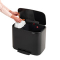 Cos de gunoi cu pedala, Brabantia, Bo Pedal, 11+23 L, 36.3x54x44 cm, otel, negru mat