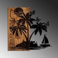 Decoratiune de perete, Holiday İsland, Dimensiune: 57 x 58 cm, Nuc / Negru