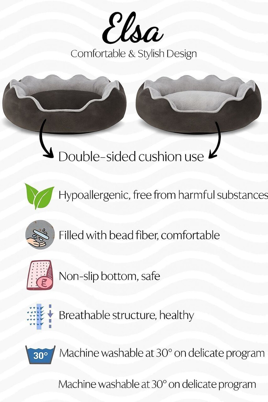 Pat pentru animale de companie, Paws &amp; Whiskers, Elsa Dog L, Material exterior: 100% poliester, Antracit - view 4