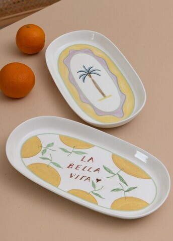 Set platouri servire, Hermia, 280TMA3652, Ceramica, Multicolor