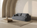 Canapea extensibila 3 locuri, Ella-193, Micadoni Home, 253x108x94 cm, tesatura structurata chenille, gri