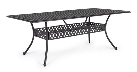 Masa de gradina Ivrea, Bizzotto, 213 x 107 x 73 cm, aluminiu turnat, gri carbune