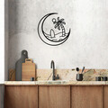 Decoratiune de perete, Sea Sand Surf, Metal, Dimensiune: 70 x 70 cm, Negru
