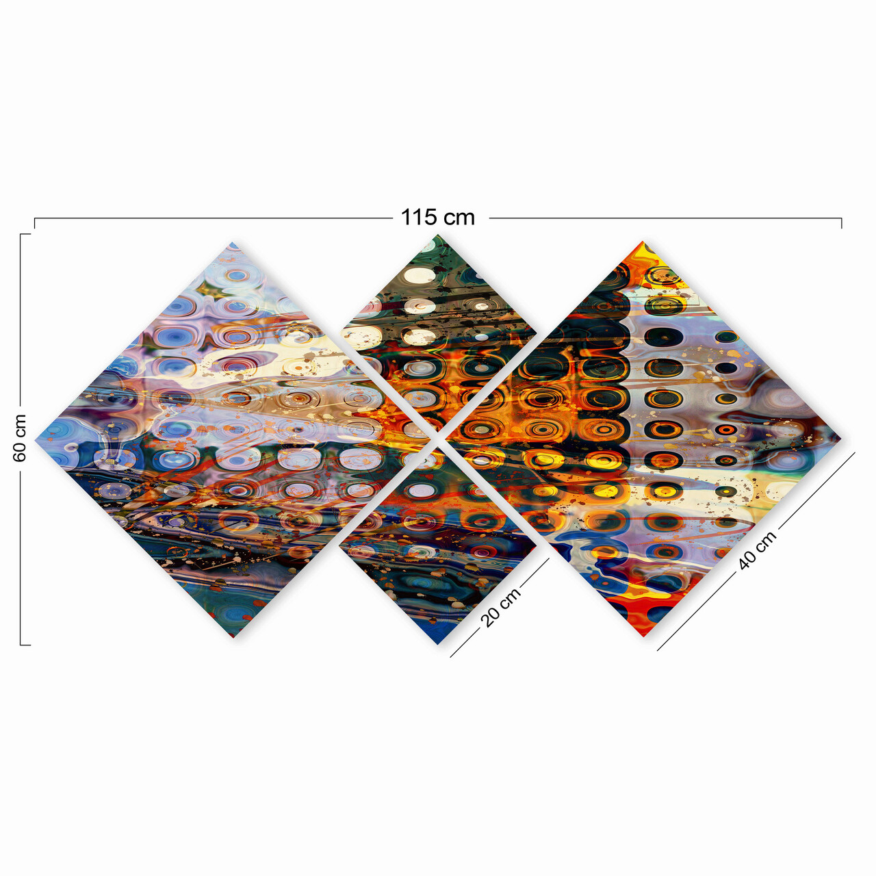 Set 4 tablouri decorative, 4MDF75628300, MDF, Imprimat UV, Multicolor
