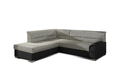 Coltar extensibil stanga 4 locuri ELTAP, BR05, Bergen, 247x214x83 cm, lemn/poliester, gri deschis/negru