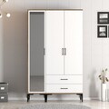 Dulap pentru haine, Hommy Craft, Kumsal RT, 120x47.5x201.4 cm, PAL, Nuc/Alb