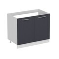 Dulap pentru bucatarie, Hanah Home, Minar, 100x87x58 cm, Alb / Antracit