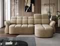 Coltar extensibil dreapta 3 locuri ELTAP, Beneth, 301x185x115 cm, lemn/poliester, bej inchis