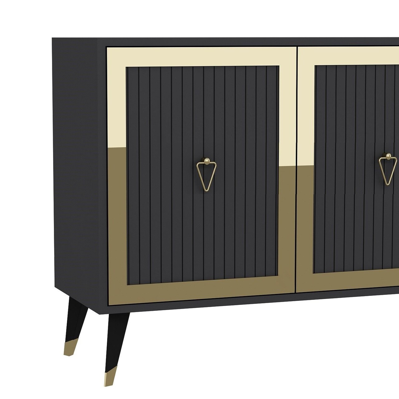 Consola, Hanah Home, Benner, 180x78.6x35 cm, PAL , Antracit / Aur - view 5