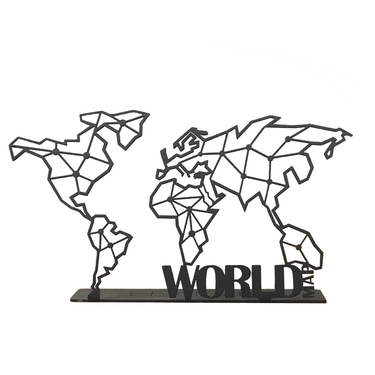 Decoratiune, World Map Pod, 30x16 cm, Negru - view 2