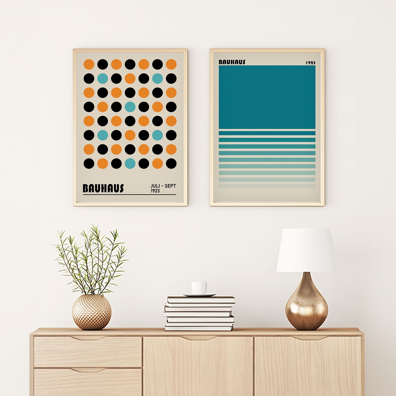 Set 2 tablouri decorative Huhu249 Cadru: 100% LEMN MASIV (Grosime: 2 cm) Multicolor