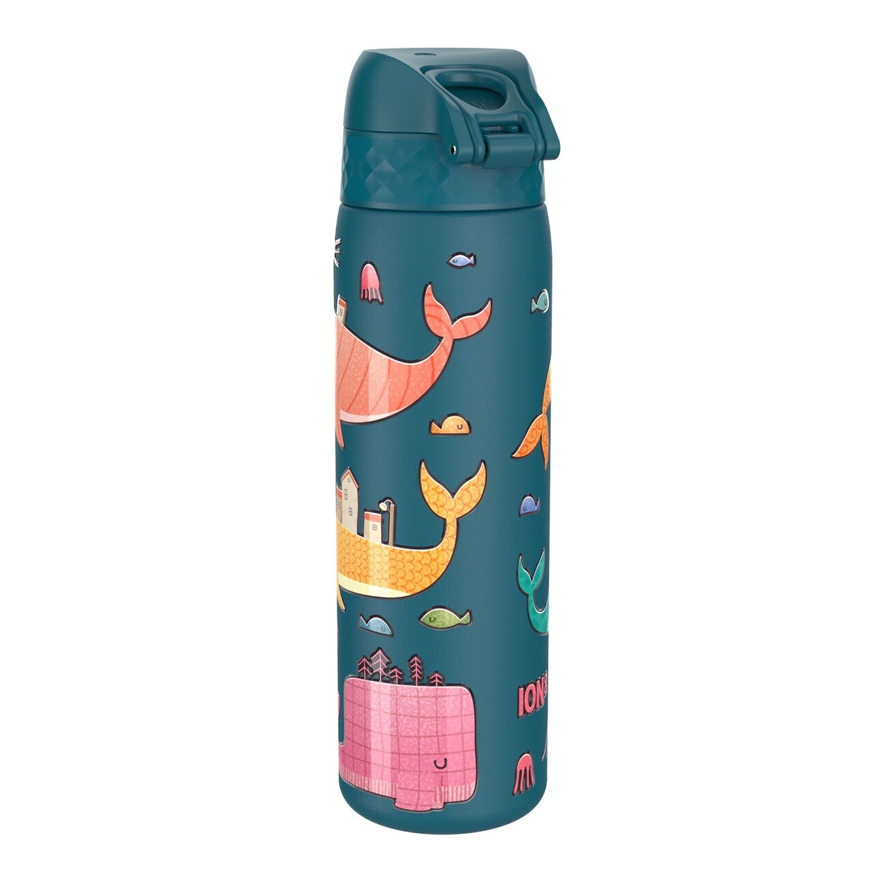 Sticla apa pentru copii Slim, inox, 600ml, Whales - Ion8 - imagine 3