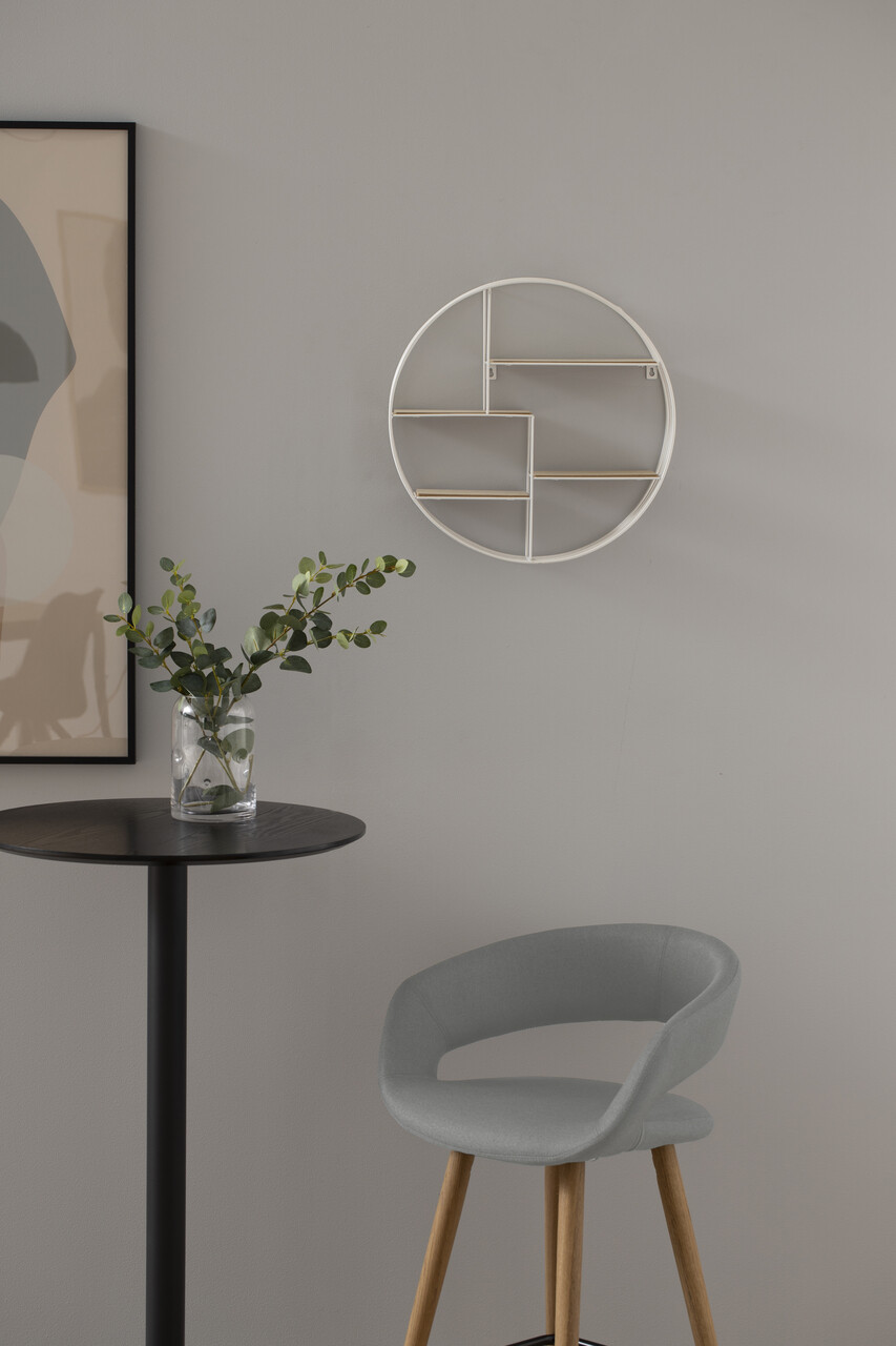 Scaun de bar Grace, Actona, 55x46x88.5 cm, poliester/lemn de stejar, gri deschis - view 5