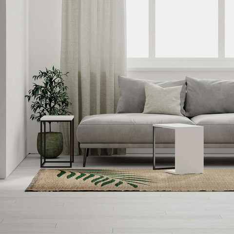 Set masute 2 piese, decortie, zigosh, alb
