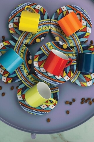 Set de cafea kutahya porselen, nnru12kt898303, 12 piese, portelan