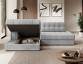 Coltar extensibil stanga 3 locuri ELTAP, LT-84MO, Blezalt, 240x150x82 cm, lemn/poliester, gri deschis