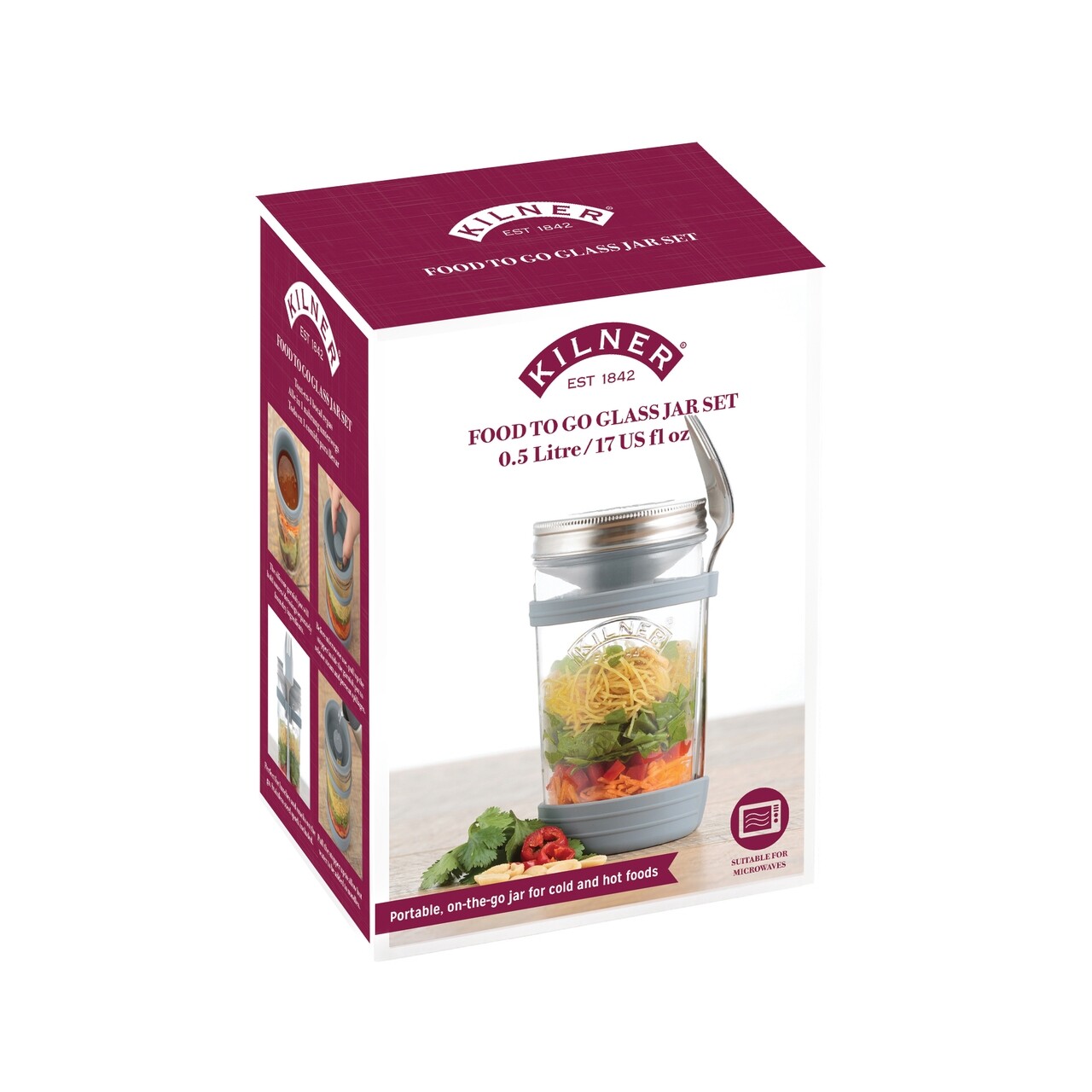 Recipient Pentru Mancare Gatita, Kilner, Fred, 0.50 L, Sticla, Transparent