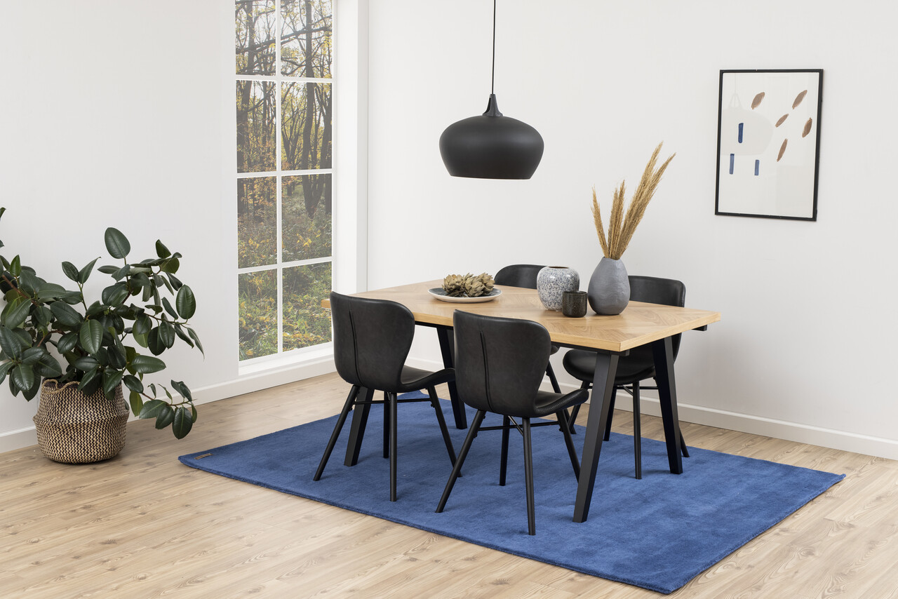 Scaun Batilda -A1, Actona, 47x53x82.5 cm, piele ecologica/lemn de cauciuc, negru - view 3