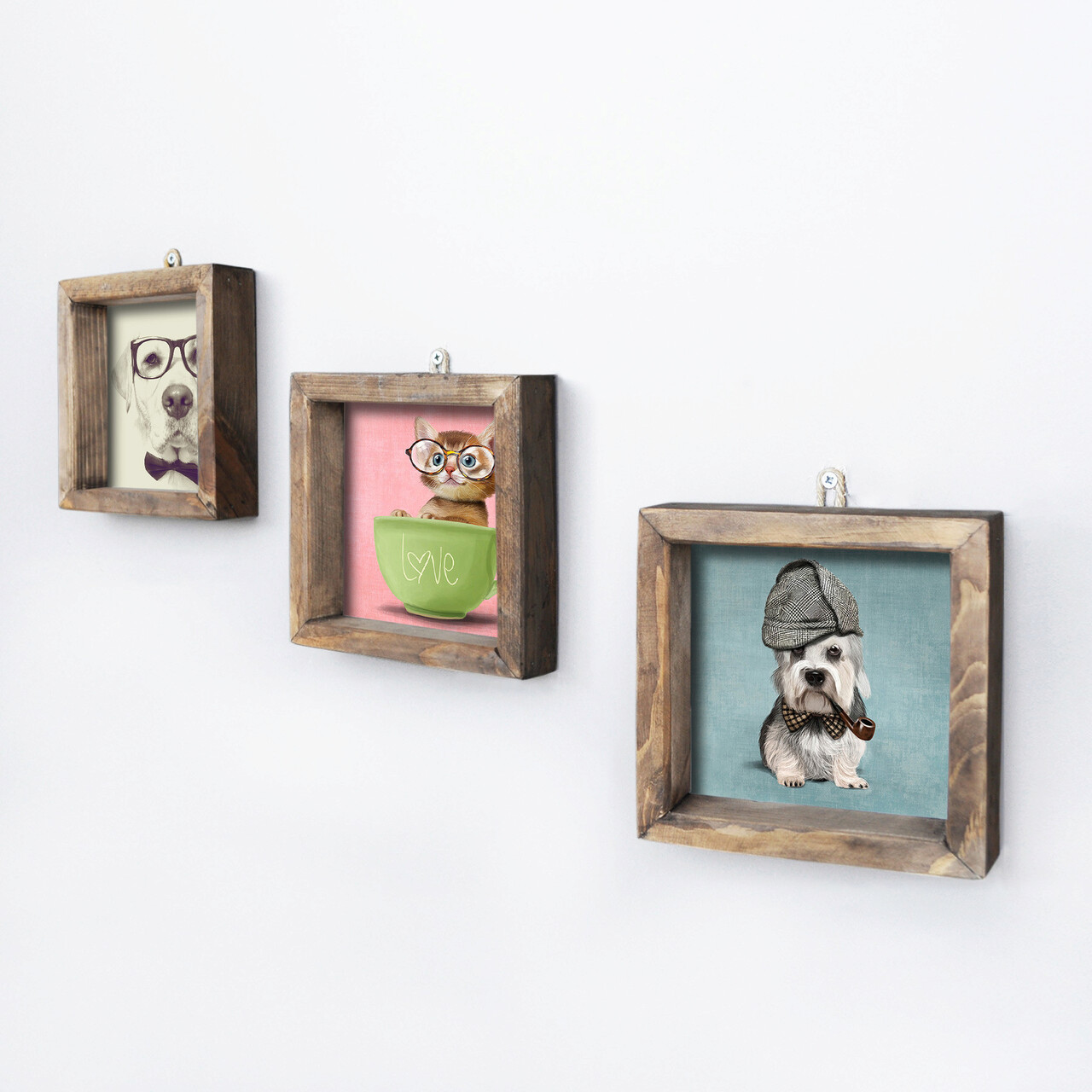 Set 3 tablouri decorative, UKZM017, MDF, Imprimat UV, Multicolor