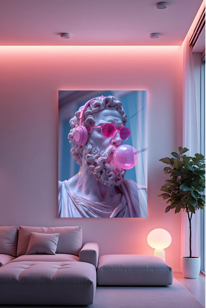 Tablou decorativ Hhlneon007 50 x 70 cm Multicolor