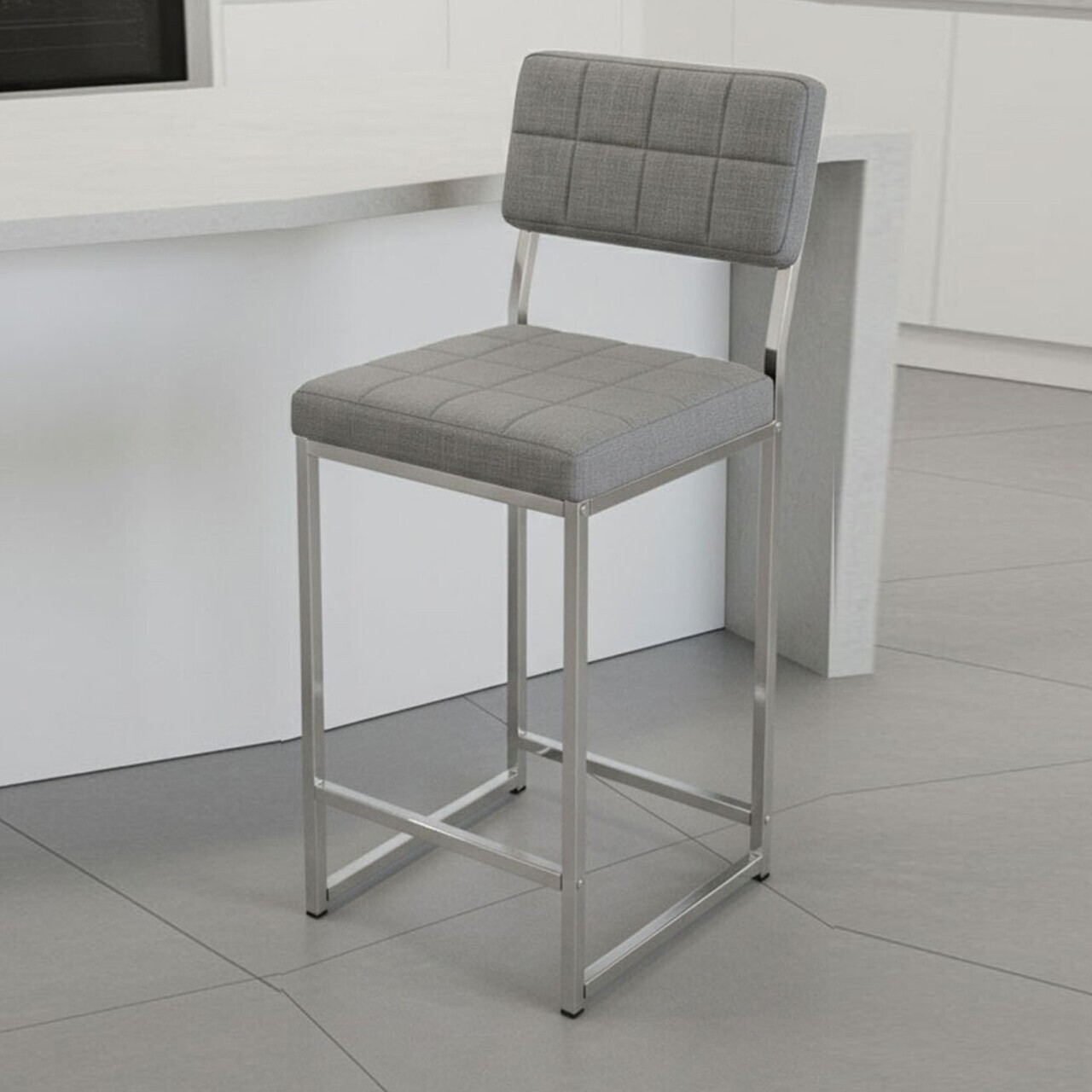 Scaun de bar, Hanah Home, Retro 66, 40x98x40 cm, Gri — imaginea 3