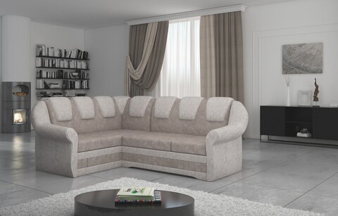Coltar extensibil stanga 3 locuri ELTAP, LII-004, Lord II, 243x195x112 cm, lemn/poliester, bej/bej deschis