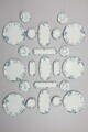 Set de mic dejun, Hermia, 208PEK1133, Portelan, Platou cu măsline: 25 cm (2 bucăți), Alb/Albastru