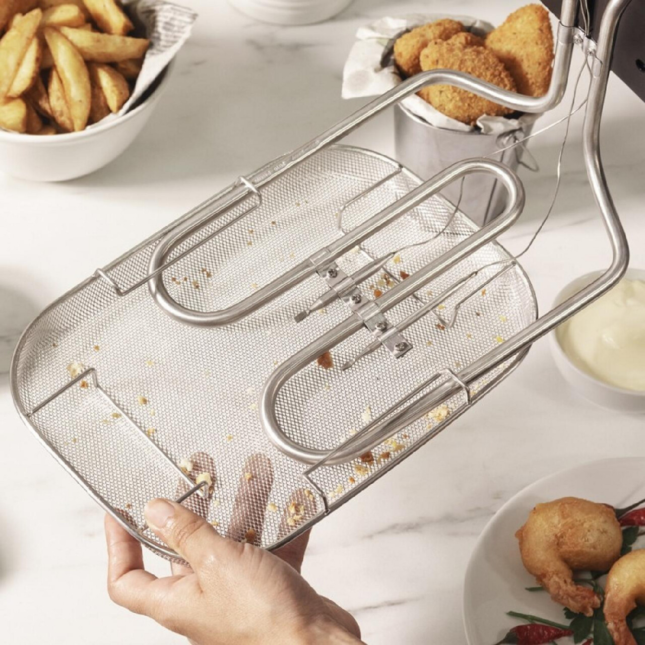 Friteuza cu filtru de ulei, 3 L, 2000 W, Rosu - Zokura - imagine 6