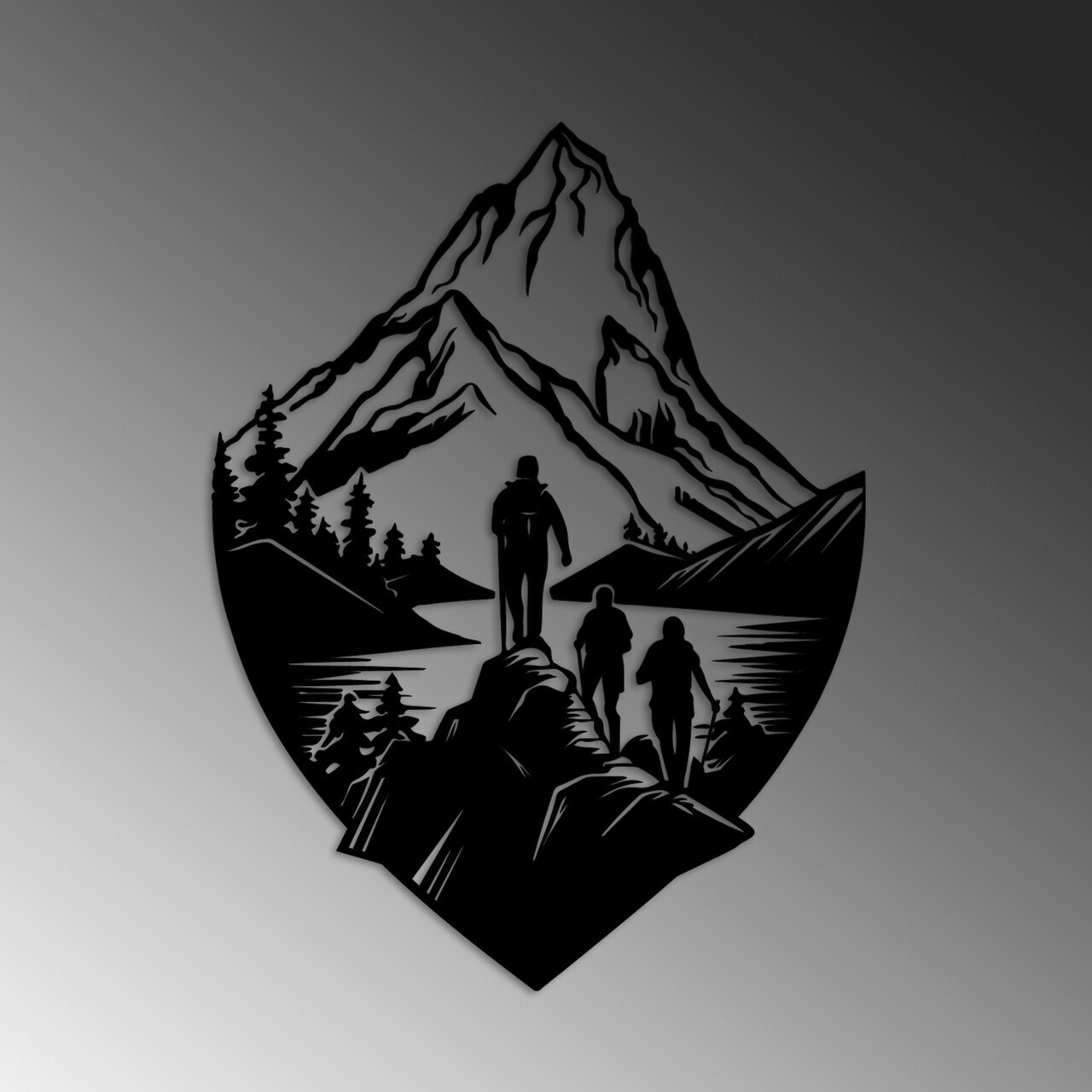 Decoratiune de perete, Unconquered Peak, Dimensiune: 70 x 53 cm, Negru — imaginea 6