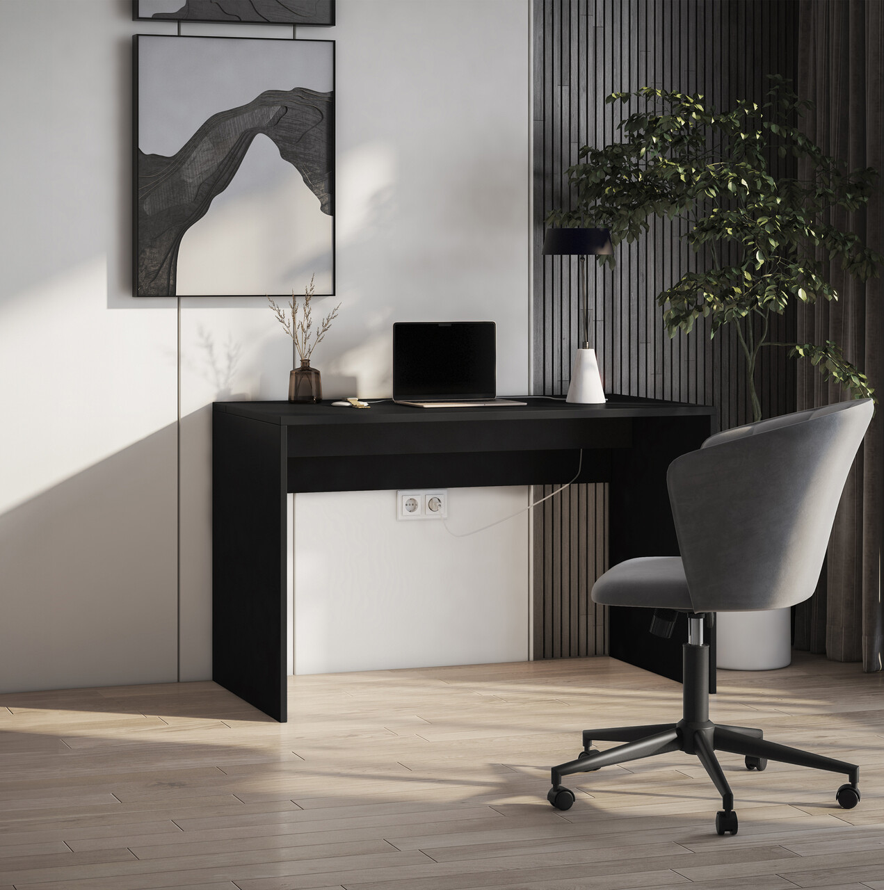 Birou ELTAP, Nevy, 120x60x75 cm, PAL/PVC, negru