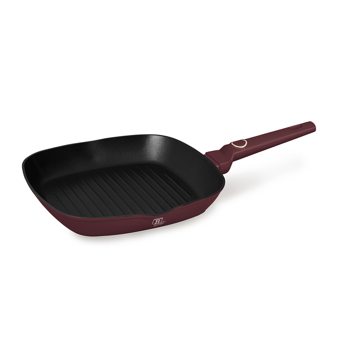 Tigaie grill Berlinger Haus, Leonardo, 28 cm, 2.1 L, aluminiu forjat, visiniu mat - imagine 4