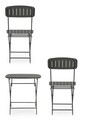 Set mobilier de gradina 3 piese Yvonne, Bizzotto, otel, finisaj mat, gri carbune