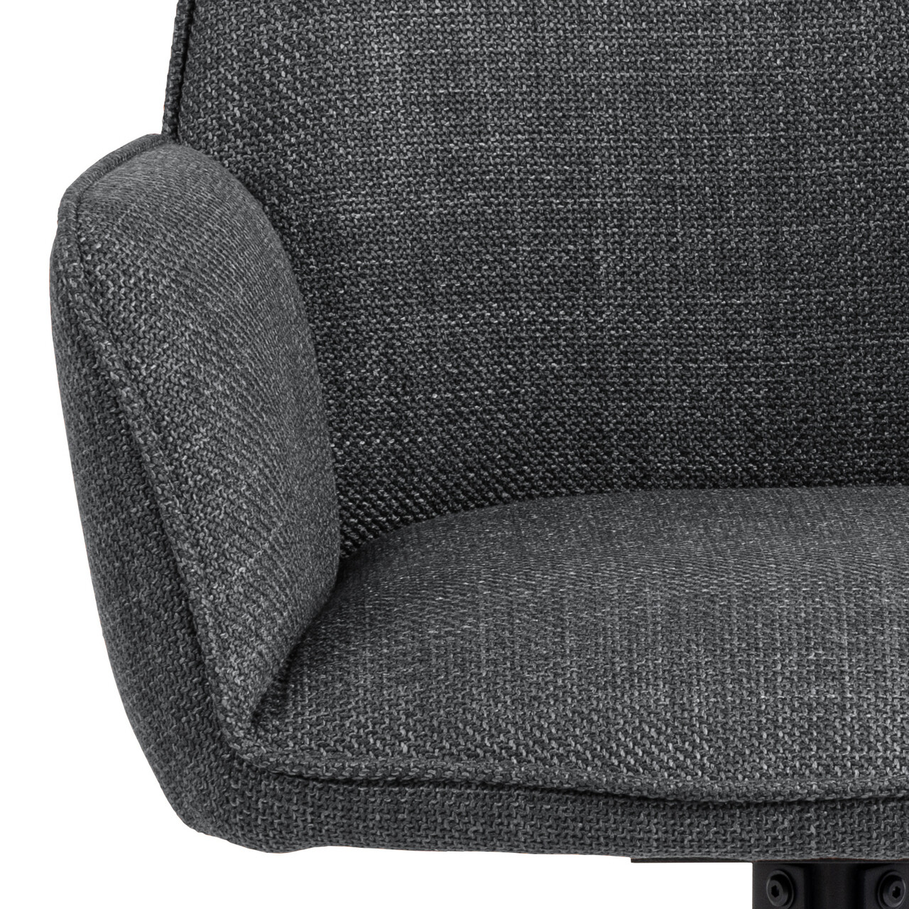 Scaun Glenda, Actona, 61x63x88.5 cm, rotativ, tesatura structurata/otel, gri inchis